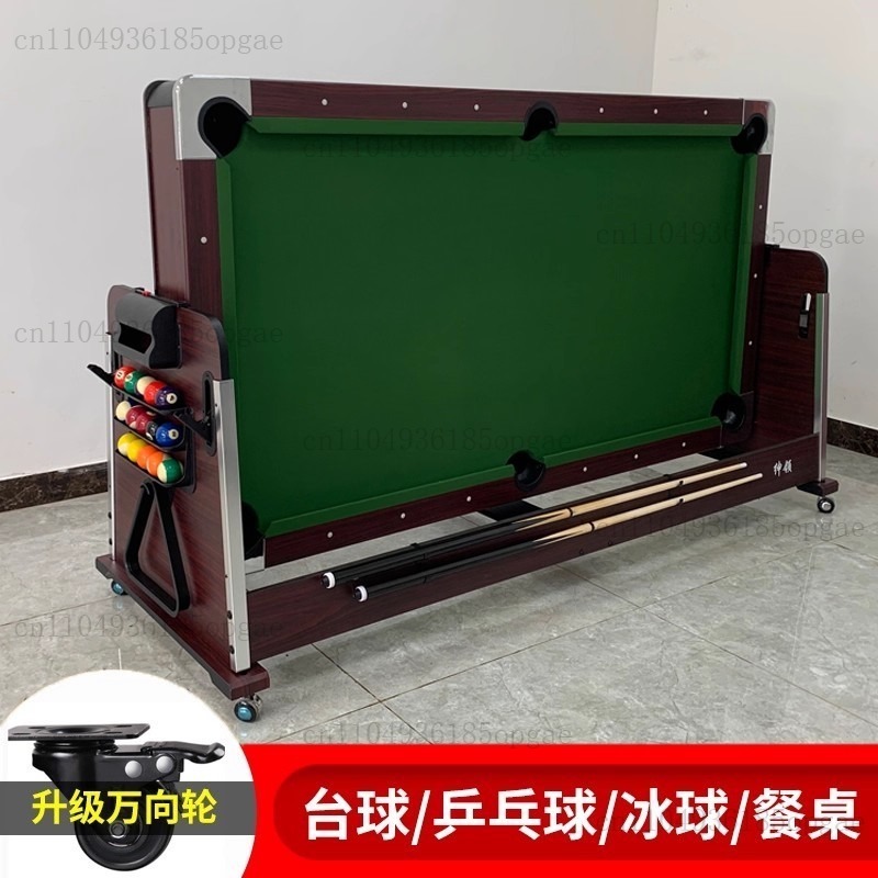 Table Tennis Folding Table - โต๊ะพูลสี่ในหนึ่งสำหรับครอบครัว แบบอเมริกัน พับได้อเนกประสงค์ ใช้เล่นพูลในร่ม ฮอกกี้ ปิงปอง