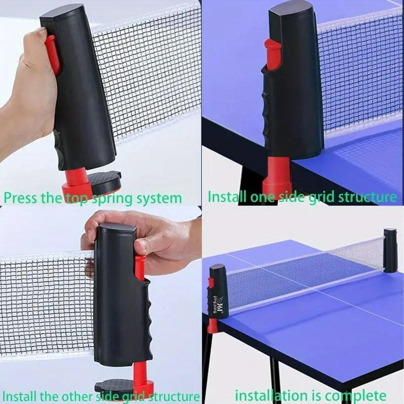 Table Tennis Net - อุปกรณ์เสริมสำหรับกีฬาปิงปอง ตาข่ายปิงปองแบบพับเก็บได้ ใช้ได้ทุกที่ รุ่นฮิตปี 2025 พร้อมเสาสำรอง