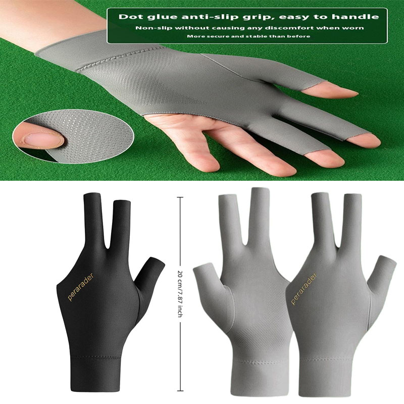 Table Tennis Us Open - ถุงมือเล่นพูลแบบเปิดนิ้ว ถุงมือบิลเลียดเพิ่มประสิทธิภาพการยึดเกาะ ถุงมือเล่นบิลเลียดแบบเปิดนิ้วสำหรับมือซ้าย ถุงมือสนุกเกอร์ ถุงมือเทเบิลเทนนิส