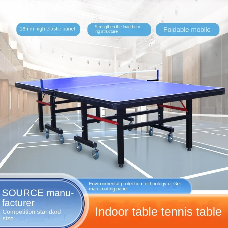 Table Tennis Folding Table - โต๊ะปิงปองแบบพับได้สำหรับการแข่งขัน ปี 2026 ขนาดมาตรฐานสำหรับใช้ในบ้าน พร้อมแผ่นไม้ความหนาแน่นสูงที่เคลื่อนย้ายได้