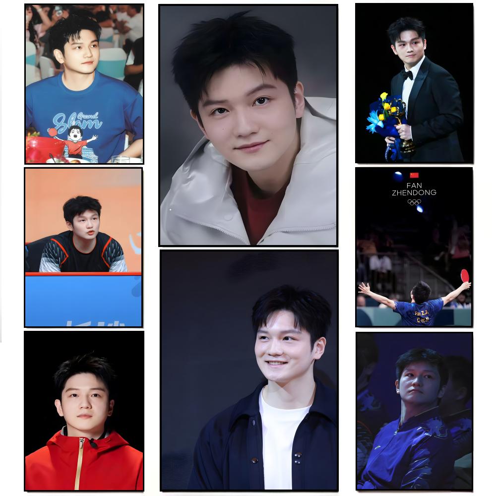 Table Tennis Zhendong - ไดนามิก แอธเลติก เอฟ-ฟาน เจิ้นตงโปสเตอร์แชมป์เทเบิลเทนนิส HD สติกเกอร์ติดผนังกันน้ำบาร์ตกแต่งห้องนั่งเล่นของขวัญ