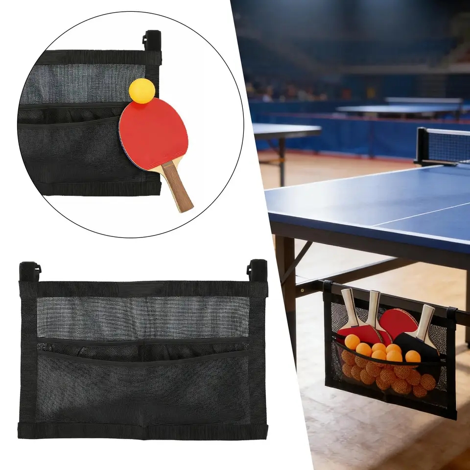 Table Tennis Net - ที่เก็บลูกปิงปองแบบตาข่ายใหม่ ความจุขนาดใหญ่ สำหรับจัดเก็บลูกเทเบิลเทนนิส ติดผนังหรือใต้โต๊ะ สำหรับฝึกซ้อม