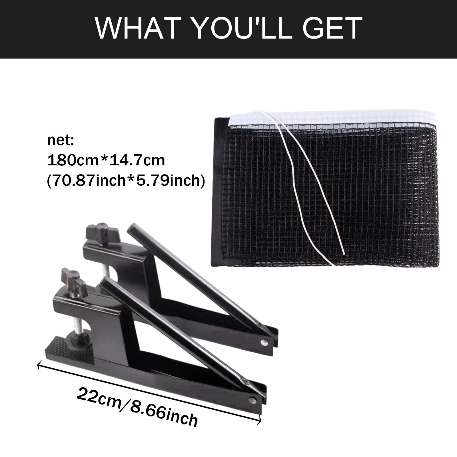Table Tennis Folding Table - ชุดตาข่ายและเสาสำหรับปิงปองแบบพับได้ ติดตั้งง่าย พร้อมตัวหนีบยึดตาข่าย สำหรับใช้ในบ้าน โรงเรียน ชมรมฝึกซ้อมปิงปอง